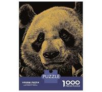 Puzzles Pour Adolescents 1000 Panda Portrait in Gold And Black Puzzles Pour Adultes Jeu Manuel D'assemblage De Motifs Offre Spéciale Pour Toute La Famille 70x50cm/1000pcs