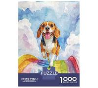 Puzzles Pour Adolescents 1000 Pièces Beagle Rainbow Bridge Puzzles Pour Adultes, Jouets Anti-stress, Décoration Murale, Cadeaux D'anniversaire Et Cadeaux Uniques 38x26cm/1000pcs