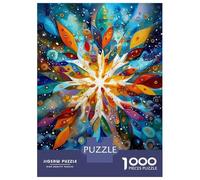 Puzzles Pour Adolescents 1000 Pièces Celestial Snowflake - Abstract Winter Geometry in Gold & Blue Puzzles Pour Adultes Jeu De Réflexion Pour Améliorer La Mémoire Activités Amusantes À La Maison 52x38