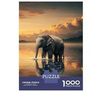 Puzzles Pour Adolescents 1000 Pièces Elephant in Water with Constellation Reflection Puzzles Pour Adultes Jeu De Réflexion Pour Améliorer La Mémoire Activités Amusantes À La Maison 70x50cm/1000pcs