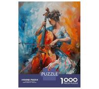Puzzles Pour Adolescents 1000 Pièces Female Cello Player Puzzles Pour Adultes Jeu De Réflexion Pour Améliorer La Mémoire Activités Amusantes À La Maison 52x38cm/1000pcs