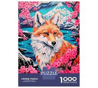 Puzzles Pour Adolescents 1000 Pièces Fox Cherry Blossoms Animal Puzzles Pour Adultes Jeux Relaxants Pour Toute La Famille Cadeaux Amusants Pour Les Amis Et La Famille 70x50cm/1000pcs