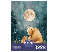 Puzzles Pour Adolescents 1000 Pièces Gentle Moon - Cute Bear And Cubs Boho Woodland Nursery Illustration Puzzles Pour Adultes Jeu De Réflexion Pour Améliorer La Mémoire Activités Amusantes À La Maiso