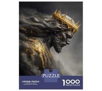 Puzzles Pour Adolescents 1000 Pièces Golden Crowned Jesus Bowing Down Puzzles Pour Adultes Jeu De Réflexion Pour Améliorer La Mémoire Activités Amusantes À La Maison 70x50cm/1000pcs