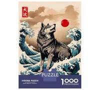 Puzzles Pour Adolescents 1000 Pièces Great Wave of Wolf Puzzles Pour Adultes Jeux Relaxants Pour Toute La Famille Cadeaux Amusants Pour Les Amis Et La Famille 70x50cm/1000pcs