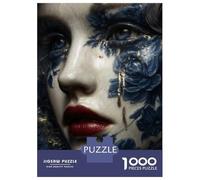 Puzzles Pour Adolescents 1000 Pièces Porcelain Tears Kintsugi Woman in Blue And Gold Puzzles Pour Adultes, Jouets Anti-stress, Décoration Murale, Cadeaux D'anniversaire Et Cadeaux Uniques 70x50cm/1000