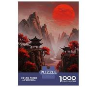 Puzzles Pour Adolescents 1000 Pièces Red Sunset Over Mountains Puzzles Pour Adultes, Jouets Anti-stress, Décoration Murale, Cadeaux D'anniversaire Et Cadeaux Uniques 52x38cm/1000pcs