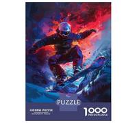 Puzzles Pour Adolescents 1000 Pièces Snowboarder In Alpine Puzzles Pour Adultes Jeu De Réflexion Pour Améliorer La Mémoire Activités Amusantes À La Maison 38x26cm/1000pcs