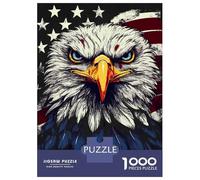 Puzzles Pour Adolescents 1000 Pièces USA Flag Bald Eagle Puzzles Pour Adultes Jeux Relaxants Analyse Et Logique Difficulté Et Défi 70x50cm/1000pcs