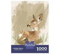 Puzzles Pour Adolescents 1000 Sleeping Baby Deer Nursery Illustration Puzzles Pour Adultes Jeu Manuel D'assemblage De Motifs Offre Spéciale Pour Toute La Famille 70x50cm/1000pcs