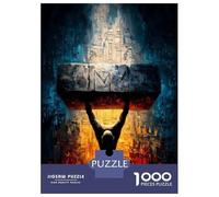 Puzzles Pour Adolescents 1000 The Weight of The Name - Kneeling Figure Under Sacred Stone Puzzles Pour Adultes Jeu Manuel D'assemblage De Motifs Offre Spéciale Pour Toute La Famille 52x38cm/1000pcs