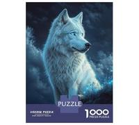 Puzzles Pour Adolescents 1000 White Wolf with Blue Eyes Puzzles Pour Adultes Jeu Manuel D'assemblage De Motifs Offre Spéciale Pour Toute La Famille 38x26cm/1000pcs