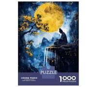 Puzzles Pour Adolescents 1000 Zen Meditation Under Full Moon Puzzles Pour Adultes Jeu Manuel D'assemblage De Motifs Offre Spéciale Pour Toute La Famille 52x38cm/1000pcs