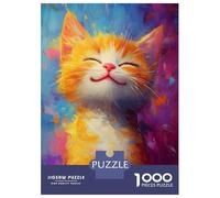 Puzzles Pour Adolescents - Puzzles De 1000 Pièces Smile of Joyful Cat Puzzles Pour Adultes - Jeu De Réflexion - Décoration Murale - Cadeaux Anti-stress 52x38cm/1000pcs