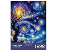 Puzzles Pour Adultes 1000 Dancing Night Starry Art Puzzles Pour Adultes Jeux De Société Pour Passer Le Temps À La Maison Cadeaux Pour Les Amis Et La Famille 38x26cm/1000pcs