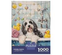 Puzzles Pour Adultes 1000 Pièces Bearded Collie Dog Puzzles Pour Adultes - Jeu De Réflexion, Analyse Et Logique - Cadeaux D'anniversaire Et De Noël Uniques 52x38cm/1000pcs