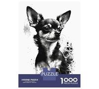 Puzzles Pour Adultes 1000 Pièces Chihuahua Black Ink Puzzles Pour Adultes - Jeu De Réflexion, Analyse Et Logique - Cadeaux D'anniversaire Et De Noël Uniques 38x26cm/1000pcs