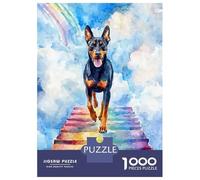 Puzzles Pour Adultes 1000 Pièces Doberman Rainbow Bridge Puzzles Pour Adultes - Jeu De Réflexion, Analyse Et Logique - Cadeaux D'anniversaire Et De Noël Uniques 52x38cm/1000pcs