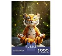 Puzzles Pour Adultes 1000 Pièces Meditating Tiger Cub Puzzle Pour Adultes, Jeu De Réflexion, Cadeau D'anniversaire, Défi Éducatif 52x38cm/1000pcs
