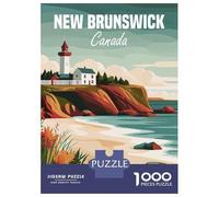 Puzzles Pour Adultes 1000 Pièces New Brunswick Lighthouse Puzzle Pour Adultes Jeux Relaxants Assemblage De Motifs Cadeaux Pour Les Amis Et La Famille 38x26cm/1000pcs
