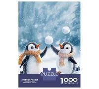 Puzzles Pour Adultes 1000 Pièces Playful Penguins in Winter Puzzle Pour Adultes, Jeu De Réflexion, Cadeau D'anniversaire, Défi Éducatif 70x50cm/1000pcs