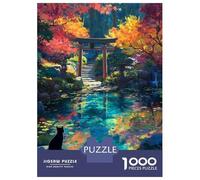 Puzzles Pour Adultes 1000 Puzzles Autumn Shrine Japanese Black Cat Puzzles Pour Adolescents Jeux Amusants Course De Vitesse Manuelle Offrez-leur Des Cadeaux Pour Toute La Famille 52x38cm/1000pcs