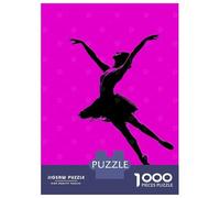 Puzzles Pour Adultes 1000 Puzzles Ballerina Silhouette - Elegant Dance on Pink Puzzles Pour Adolescents Jeux Amusants Course De Vitesse Manuelle Offrez-leur Des Cadeaux Pour Toute La Famille 52x38cm/1