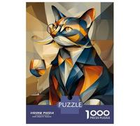 Puzzles Pour Adultes 1000 Puzzles Baron Cat - Cubist Sophistication with A Twist Puzzles Pour Adolescents Jeux Amusants Course De Vitesse Manuelle Offrez-leur Des Cadeaux Pour Toute La Famille 70x50cm