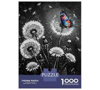 Puzzles Pour Adultes 1000 Puzzles Dandelions And Butterfly Black And White Puzzles Pour Adolescents Jeux Amusants Course De Vitesse Manuelle Offrez-leur Des Cadeaux Pour Toute La Famille 38x26cm/1000p