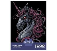 Puzzles Pour Adultes 1000 Puzzles Gothic Unicorn with Tentacles Puzzles Pour Adolescents Jeux Amusants Course De Vitesse Manuelle Offrez-leur Des Cadeaux Pour Toute La Famille 38x26cm/1000pcs
