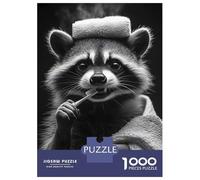 Puzzles Pour Adultes 1000 Puzzles Raccoon Brushing Teeth Puzzles Pour Adolescents Jeux Amusants Course De Vitesse Manuelle Offrez-leur Des Cadeaux Pour Toute La Famille 52x38cm/1000pcs