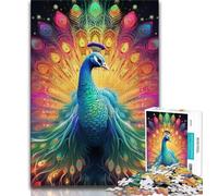 Puzzles Psychedelic Peacock Puzzles 1000 Pieces for Adults,Educational Games Home Decoration Deal As Gifts for The Whole Family (26x38cm)