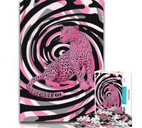 Puzzles Psychedelic Pink Leopard 1000 Piece Jigsaw Puzzle for Adults And Teenagers,Educational Game for Birthday, Chrismas for And Age 14 26x38cm