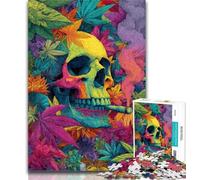 Puzzles Psychedelic Skull 1000 Pieces Jigsaw Puzzles for Adults And Teens,Learning Educational Toys Family Games Enhance Love between Couples 26x38cm