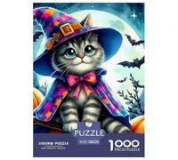 Puzzles Pumpkin And Cat 1000 Pieces Puzzles for Adults Jigsaw Educational Games Halloween for Adults Gifts Home Decoration 38x26cm/1000pcs