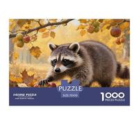 Puzzles Raccoon 1000 Piece Challenge Toy for Adults,Autumn Forest Impossible Jigsaw Puzzle 1000 Piece Educational Game for Adults Or Families 70x50cm/1000pcs