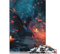 Puzzles Raven in Candle Light 1000 Pieces Jigsaw Puzzle for Adults Wooden Jigsaw Suitable for Adults And over 18 Years Old Stress Relief Toys 1000pcs (75x50cm)