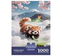 Puzzles Red Panda 1000 Piece Challenge Game for Adults,Cherry Blossom Impossible Jigsaw Puzzles 1000 Pieces Educational Game Home Decoration 70x50cm/1000pcs