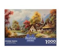 Puzzles Rural Scenery 1000 Pieces Challenge Game for Adults,Pastoral Poetry Impossible Jigsaw Puzzle 1000 Piece Educational Game Home Decoration 38x26cm/1000pcs