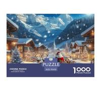 Puzzles Santa Claus Village 1000 Piece Puzzle Puzzles for Adults Educational Games Winter Scene Ladies' Gifts Decoration Puzzle 70x50cm/1000pcs