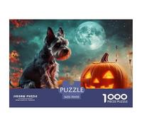 Puzzles Schnauzer 1000 Pieces Challenge Game for Adults,Jack - O'- Lantern Impossible Jigsaw Puzzle 1000 Piece Educational Game Home Decoration 70x50cm/1000pcs