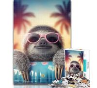 Puzzles Sloth on Vacation 1000 Pieces Jigsaw Puzzles for Adults And Teens,Learning Educational Toys Family Games Enhance Love between Couples 50x75cm