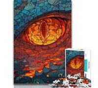 Puzzles Stained Glass Dragon Eye Jigsaw Puzzles for Adults 1000 Pieces,for Educational Game Challenge Toy Artists Collection, Fine Art 50x75cm