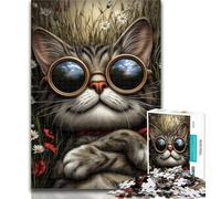 Puzzles Steampunk Cat 1000 Pieces Jigsaw Puzzles For Teens And Adults,Educational Toys Is Ideal As A Gift for The Whole Family 26x38cm