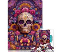 Puzzles Sugar Skull Woman Jigsaw Puzzles for Adults 1000 Pieces,for Educational Game Challenge Toy Artists Collection, Fine Art 26x38cm
