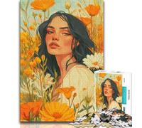 Puzzles Summer Girl Jigsaw Puzzle 1000 Pieces for Adults,Brain Teaser Game Wall Decoration Unique Birthday And Xmas Gifts 26x38cm