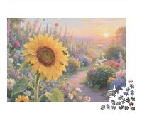 Puzzles Sunflower 1000 Piece Challenge Game for Adults,Sunset Twilight Impossible Jigsaw Puzzles 1000 Pieces Educational Games for Adults Or Families 1000pcs (75x50cm)