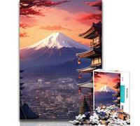 Puzzles Sunset at Mount Fuji Jigsaw Puzzle 1000 Pieces for Adults,for Age 14+ Impossible Game Best Gift for Adults And Teenagers 26x38cm