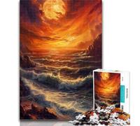 Puzzles Sunset over The Sea 1000 Piece Jigsaw Puzzles for Adults Gifts,is Ideal As A Gift for The Whole Family Suitable for And 14 26x38cm