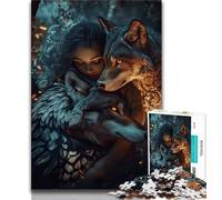 Puzzles The Wolf And The Girl 1000 Piece Jigsaw Puzzles for Adults Gifts,is Ideal As A Gift for The Whole Family Suitable for And 14 (50x75cm)